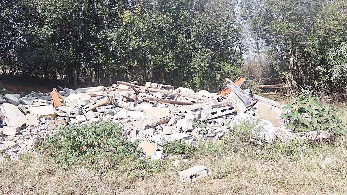 One of the brick houses which was demolished. (Pics: Joseph Zulu)